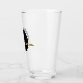 Schwarzer Gold-Trommler-Monogramm Glas (Links)