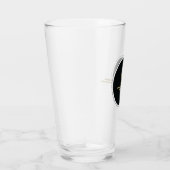 Schwarzer Gold-Trommler-Monogramm Glas (Rechts)