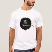 Schwarzer Gold-Trommler-Monogramm T-Shirt (Vorderseite)