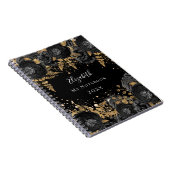 Schwarzer goldblütiger Glitzer glamourös Notizblock (Rechte Seite)