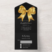 Schwarzer Goldbogen Sweet 16 uAwg All In One Einladung (Innen Boden)