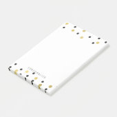 Schwarzer GoldConfetti Post-it Klebezettel (angewinkelt)