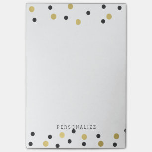 Schwarzer GoldConfetti Post-it Klebezettel