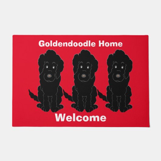 Schwarzer Goldendoodle Doormat-Design Fußmatte (Vorderseite)