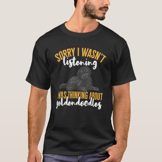 Schwarzer Goldendoodle-Hund Kotoodle T-Shirt (Vorderseite)