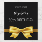 Schwarzer goldener Bogen - eleganter Geburtstag Weinetikett (Einzelnes Label)