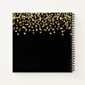 Schwarzer goldener Glitzer dots Haarstylistin Make Notizblock (Rückseite)