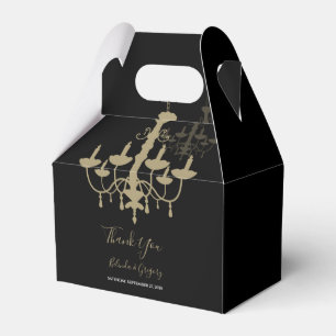 Schwarzer Goldener Kronleuchter Hochzeit Geschenkschachtel