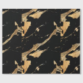 Schwarzer goldener Marmor Gemustert Geschenkpapier (Flach)