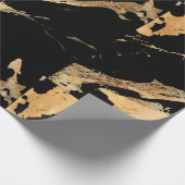 Schwarzer goldener Marmor Gemustert Geschenkpapier (Ecke)