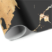 Schwarzer goldener Marmor Gemustert Geschenkpapier (Rolleneckpunkt)