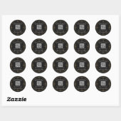 Schwarzer Goldener QR-Code Dankeschön für Kleinunt Runder Aufkleber (Blatt)