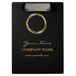 Schwarzer goldener Ring-Minimalistisches schwarzes Klemmbrett