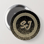 Schwarzer & Goldener Schaufensterbutton Luxus-Mono Button (Vorne & Hinten)