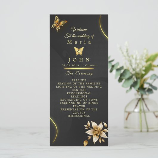 Schwarzer Goldener Schmetterling (Stehend Vorderseite)