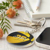 Schwarzer goldener Schulklub - Basketball Schlüsselanhänger (Vorderseite rechts)