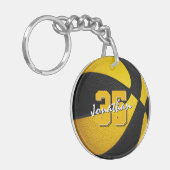 Schwarzer goldener Schulklub - Basketball Schlüsselanhänger (Vorderseite links)