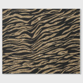 Schwarzer goldener Streifen-Party Geschenkpapier (Flach)