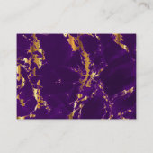 Schwarzer, goldener und Lila Marmor - Empfang Begleitkarte (Rückseite)