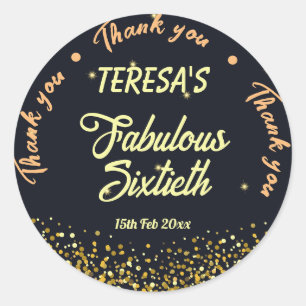 Schwarzer, goldener und schwarzer fantastischer 60 runder aufkleber