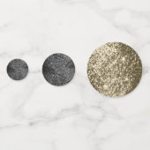 Schwarzer, goldener und weißer Glitzer Konfetti (Rückseiten)