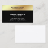 Schwarzer Goldentwurfs-elegante moderne Visitenkarte (Vorne/Hinten)