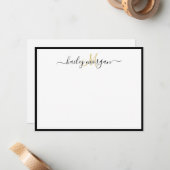 Schwarzer goldfarbener einfacher minimalistischer  mitteilungskarte (Vorderseite/Rückseite Beispiel)