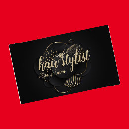 Schwarzer goldfarbener luxuriöser beruflicher Fris Visitenkarte