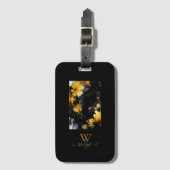 Schwarzer goldfarbener Luxus-Marmorwirbel Gepäckanhänger (Vorderseite Vertikal)