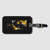 Schwarzer goldfarbener Luxus-Marmorwirbel Gepäckanhänger (Vorderseite (Horizontal))