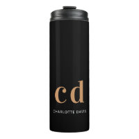 Schwarzer goldfarbener Monogramm-Name modern
