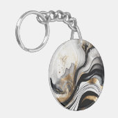 Schwarzer goldfarbiger Schlüsselanhänger (Vorderseite links)