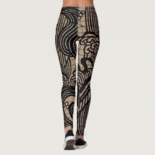 Schwarzer Goldfisch Leggings (Rückseite)