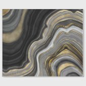 Schwarzer goldgelber Marmor aus Edelstein sieht el Geschenkpapier (Flach)