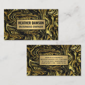 Schwarzer goldgezogener Marmor Visitenkarte (Vorne/Hinten)