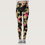 Schwarzer GoldGlitzer-heißes Rosa-abstrakter Leggings<br><div class="desc">Leggings</div>