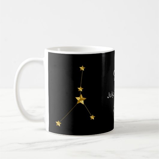 Schwarzer Goldkrebs Sternkonstellation Geburtstag Kaffeetasse (Links)