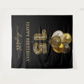 Schwarzer Goldleopard-Empfang Quinceanera Wandteppich (Vorderseite (Horizontal))