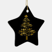 Schwarzer GoldLilien-Weihnachtsbaum-Stern Keramikornament (Rechts)