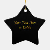 Schwarzer GoldLilien-Weihnachtsbaum-Stern Keramikornament (Hinten)