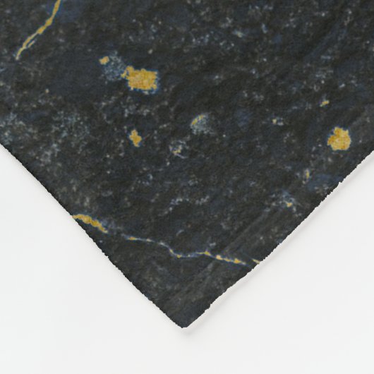 Schwarzer Goldmarmor Drei Buchstaben Monogram Art Fleecedecke (Ecke)