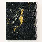 Schwarzer Goldmarmor Drei Buchstaben Monogram Art Notizblock (Rückseite)