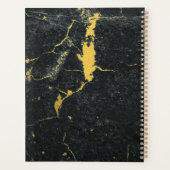 Schwarzer Goldmarmor Drei Buchstaben Monogram Art Planer (Rückseite)