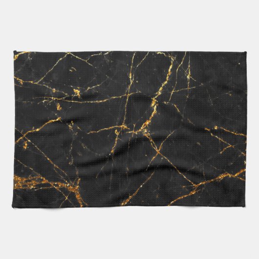 Schwarzer Goldmarmor Geschirrtuch (Horizontal)