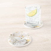 Schwarzer Goldmarmor Personalisiert etabliert Getränkeuntersetzer (Seite)