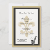 Schwarzer Goldnew- orleansjazz Save the Date (Rückseite)