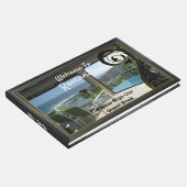 Schwarzer Goldrahmen, schwarzer Filigree-Sbstract Gästebuch (Ecke)