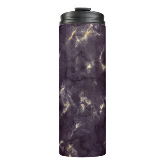 Schwarzer Goldrauch-Marmorflasche Thermosbecher