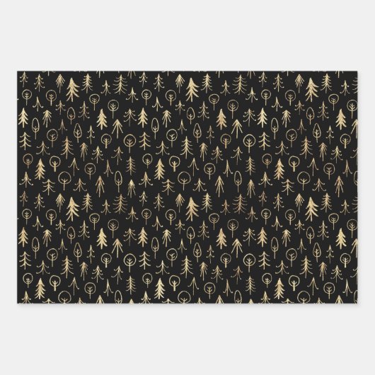 Schwarzer Goldrausch Geschenkpapier Set (Vorderseite 3)