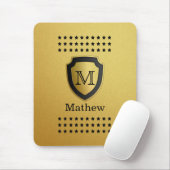 Schwarzer Goldschild Monogramm Name Stern Muster M Mousepad (Mit Mouse)